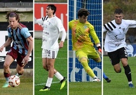 Rodrigo Sanz, Álex Maroto, Héctor Oliva y Hugo Marcos, durante partidos de la temporada pasada.