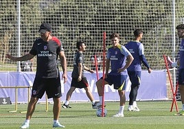 Primer entrenamiento del Atlético de Madrid en Los Ángeles de San Rafael.