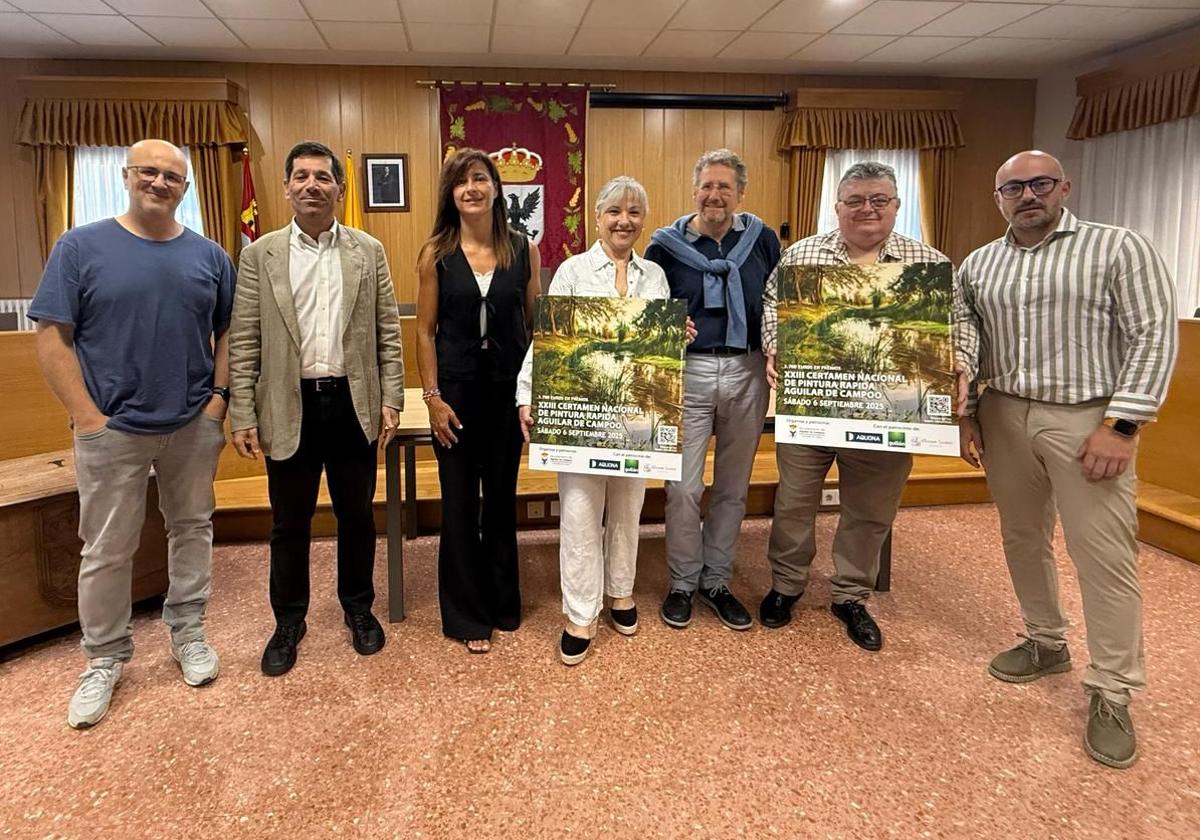 Presentación del XXIII Certamen Nacional de Pintura Rápida de Aguilar de Campoo, este martes.
