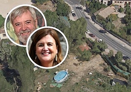 Terrenos en la calle Jerónimo de Aliaga y el concejal de Urbanismo y alcalde accidental de Segovia, Alejandro González-Salamanca, y la portavoz del PSOE, Clara Martín.