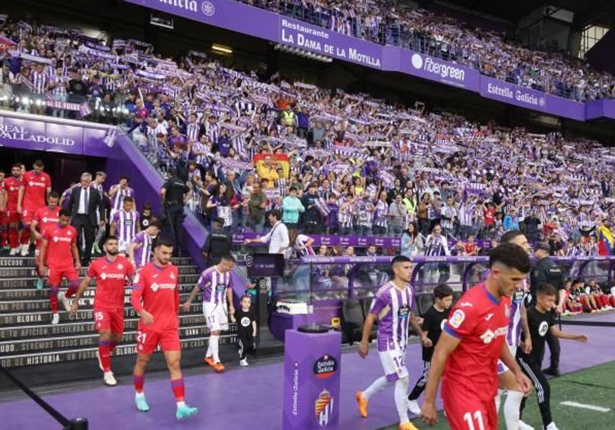 La afición del Real Valladolid, en el estadio José Zorrilla, en un partido ante el Getafe.