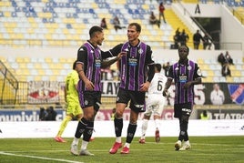 Marcos André y Latasa, durante el partido