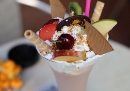 Batido de ferrero rocher con frutas para combatir el calor de Valladolid.