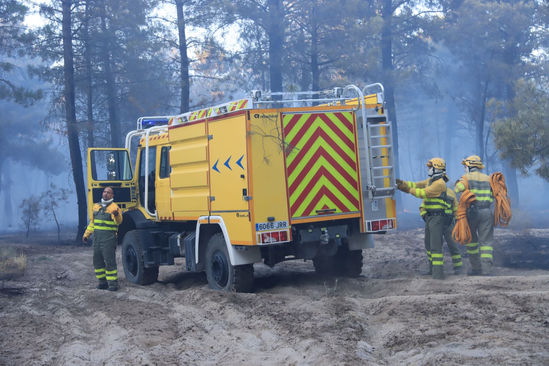 Fotos del incendio en un pinar de Coca