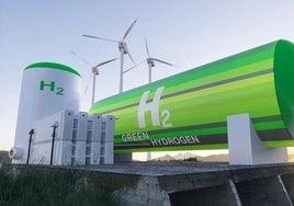 Depósito de una planta de hidrógeno verde.