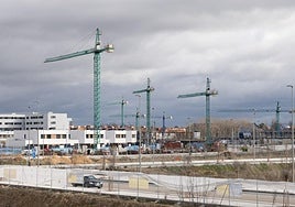 Viviendas en construcción en Valladolid.