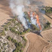 Vista aérea del incendio.