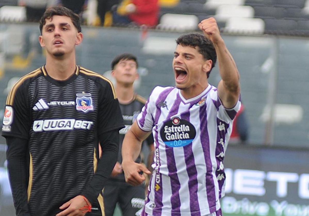 David Torres celebra la victoria en el Monumental chileno.