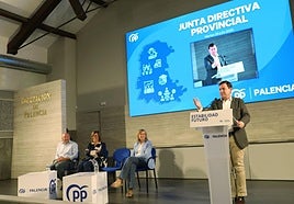 Mañueco interviene en la clausura de la junta directiva provincial de Palencia.
