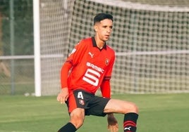 Jaouab, durante un partido con el Stade Rennes II