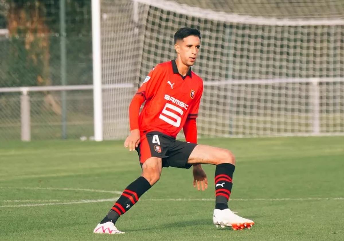 Jaouab, durante un partido con el Stade Rennes II