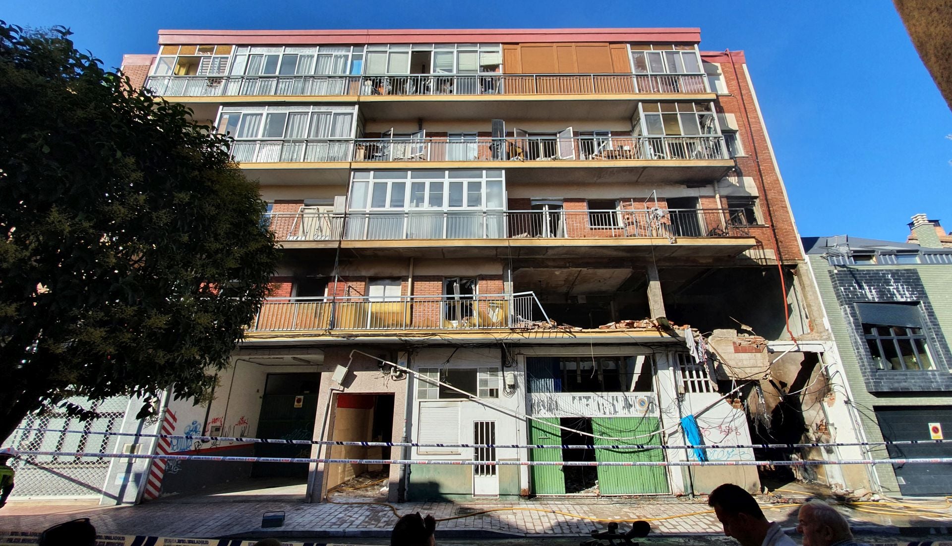 El edificio de Goya la mañana siguiente de la explosión.