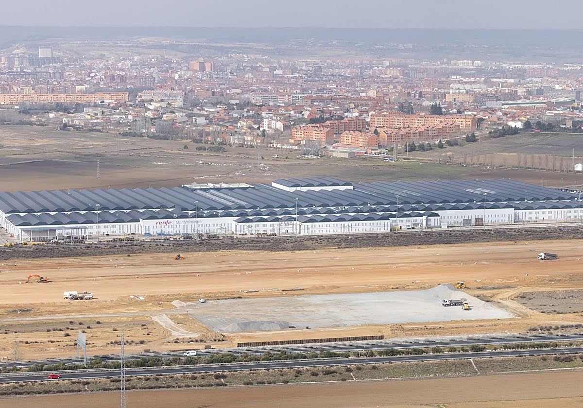 Imagen de archivo de las obras de estación intermodal de mercancías de Valladolid.