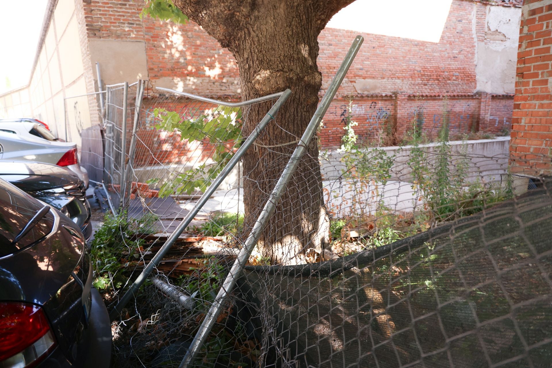 Estado de las obras en el solar del antiguo colegio San Juan de la Ctruz