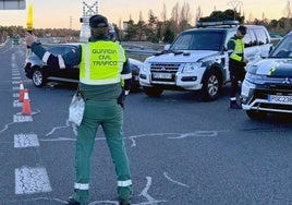 Control de la Guardia Civil en una carretera de la provincia de Segovia.
