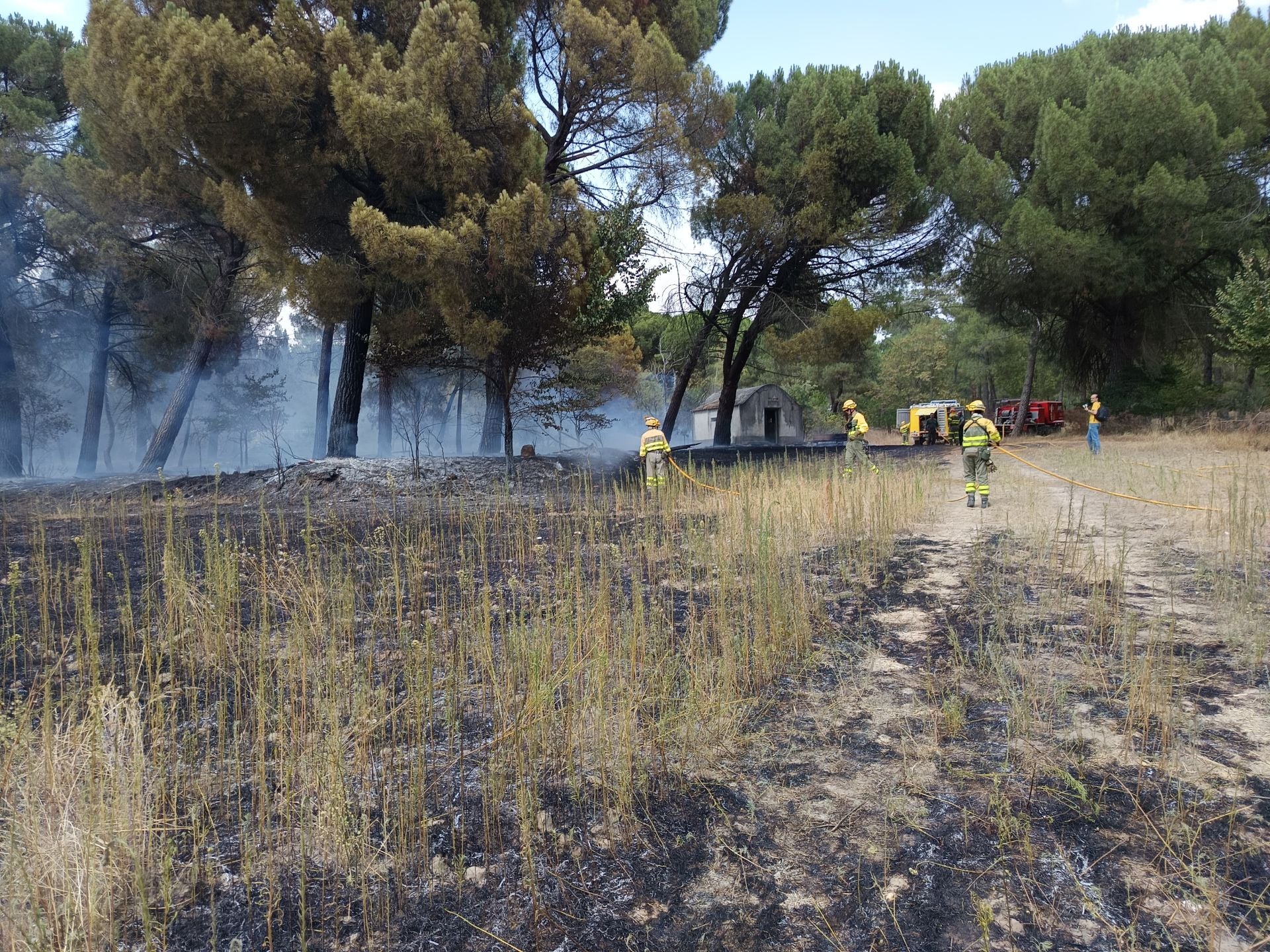 Fotos del incendio en Cuéllar junto al río Cega