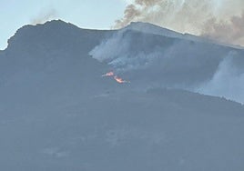 Medios aéreos y terrestres trabajan para sofocar un incendio en Resoba