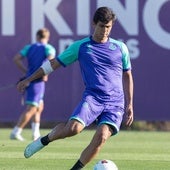 José Juan Macías, en un entrenamiento con el Real Valladolid.