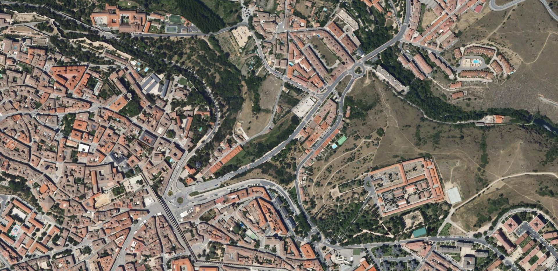 Vista desde el satélite de la parte oriental de Segovia.