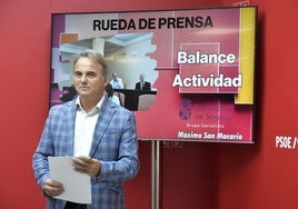 Máximo San Macario, antes de su rueda de prensa de balance de actividad.