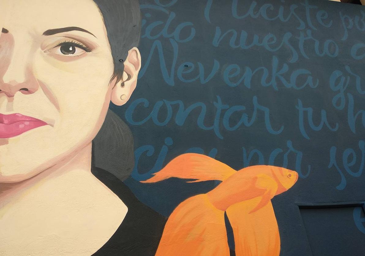 Imagen del mural de Nevenka que había antes en la pared pintada.
