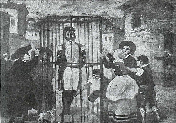 Recreación del suplicio del Empecinado en un dibujo de 1925.