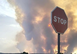 El incendio, desde Alcubillas de Nogales