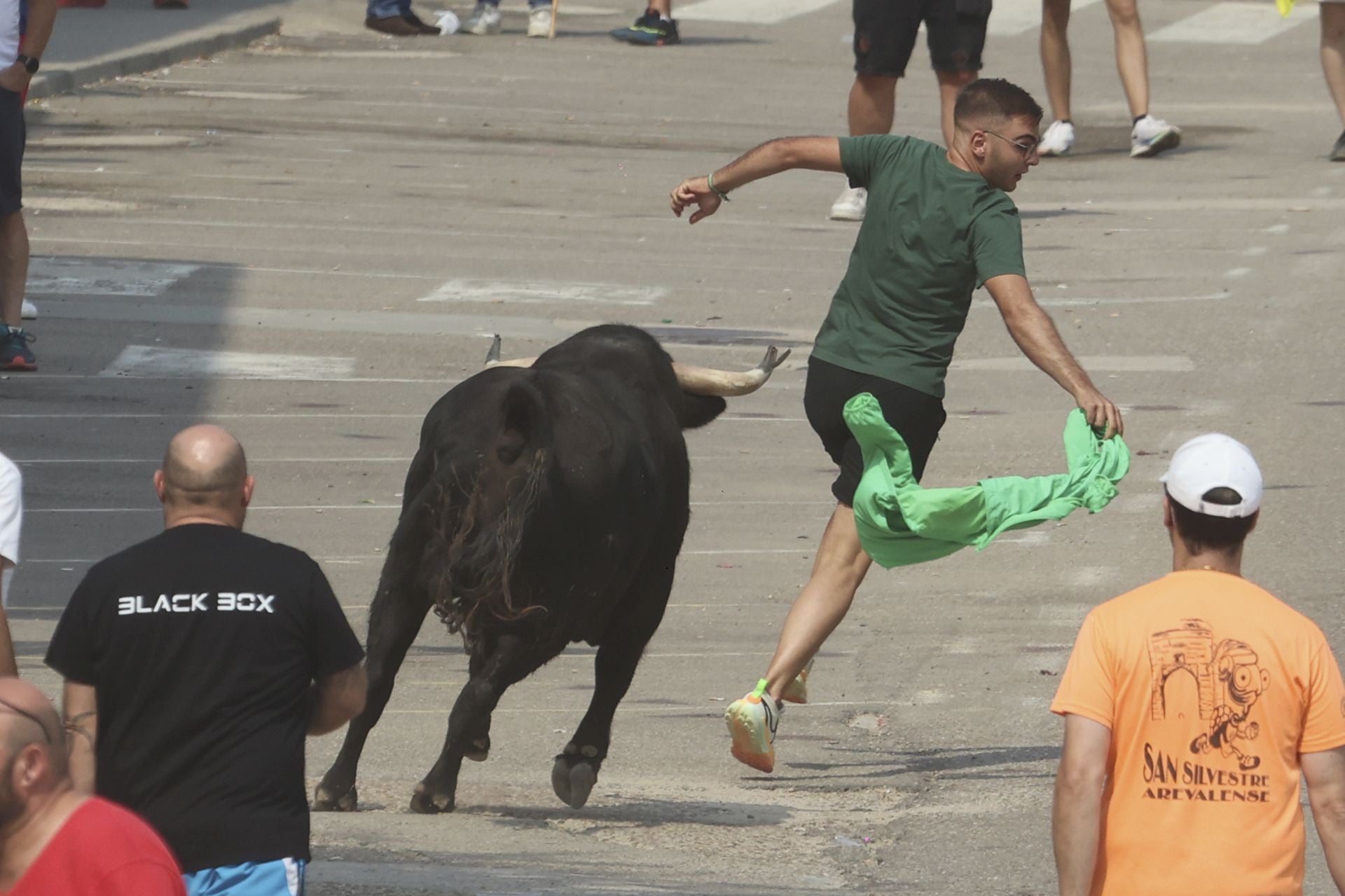 Encierro del domingo en las fiestas de Rueda