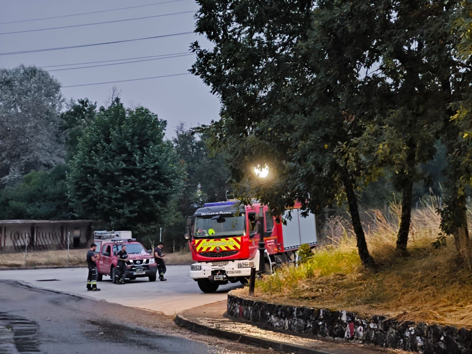 El fuego llega al pinar de Mantinos y Guardo trabaja para protegerse