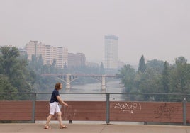 Imagen de la contaminación por los incendios desde Parquesol.