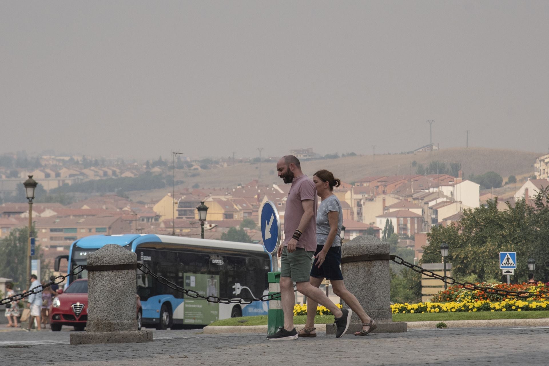 Niebla de humo en Segovia