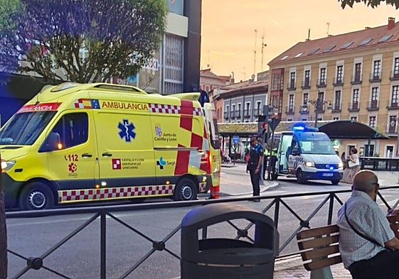 Servicios de Emergencias y Policía Municipal de Valladolid intervienen en el lugar del atropello.