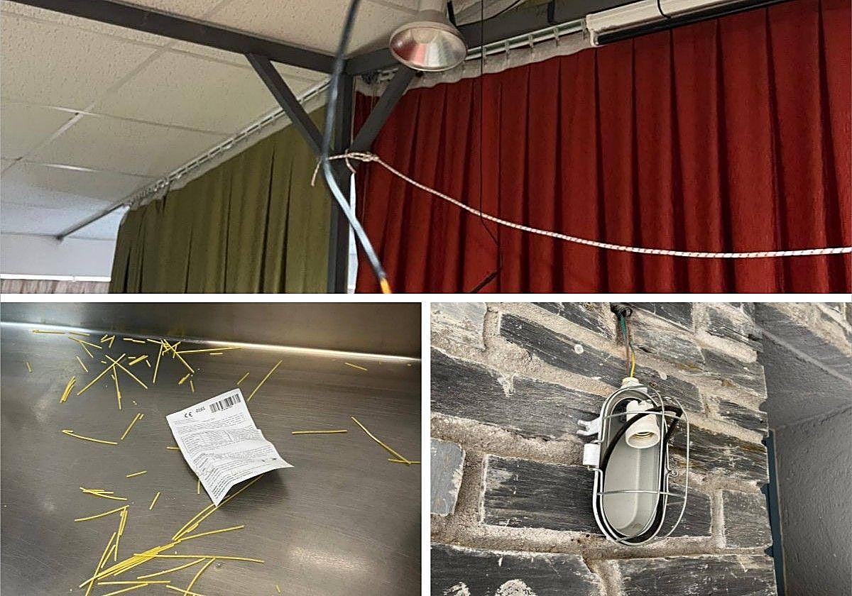 Algunos de los destrozos que ha sufrido el CRA El Pizarral, en Santa María la Real de Nieva.