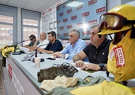 Rueda de prensa de Comisiones Obreras este martes por la mañana.