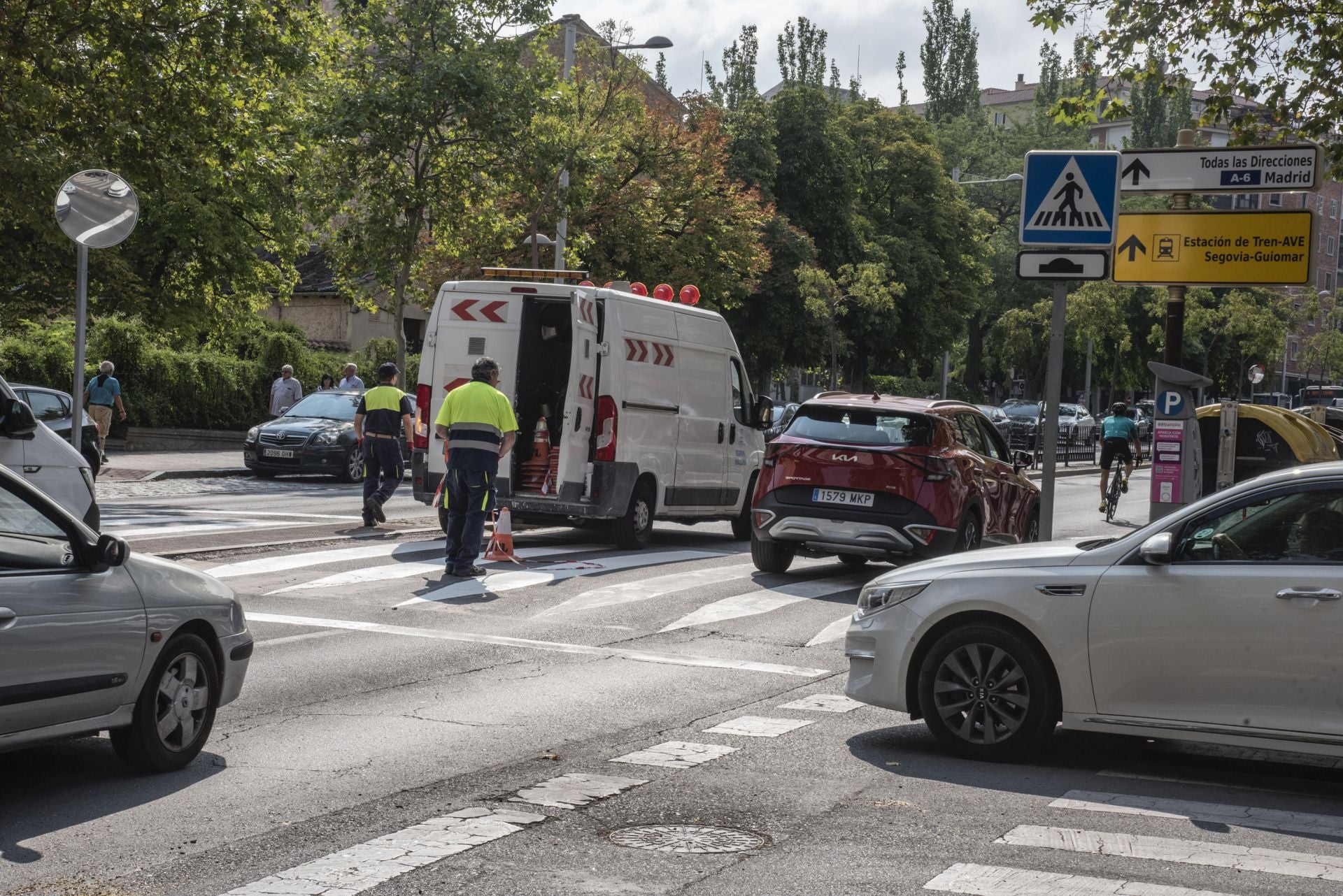 Jornada de atascos y calles cortadas en Segovia