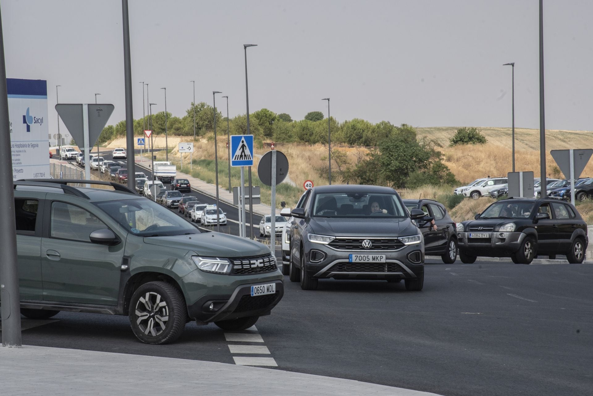 Jornada de atascos y calles cortadas en Segovia