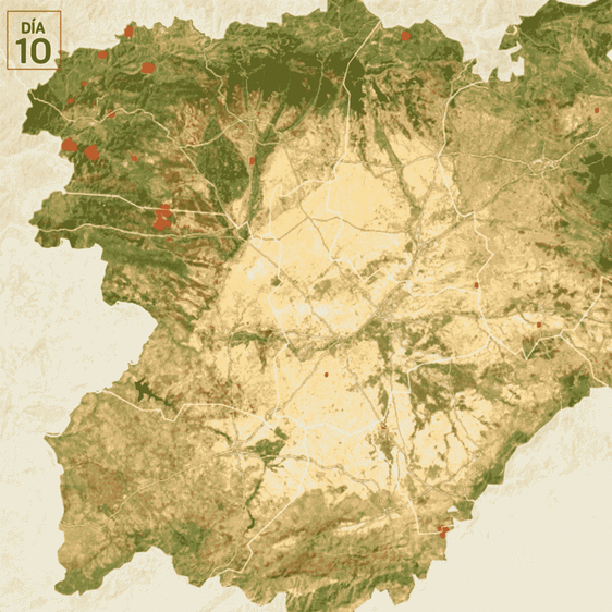Un agosto en el infierno: el mapa de la «tormenta de incendios» que arrasa Castilla y León