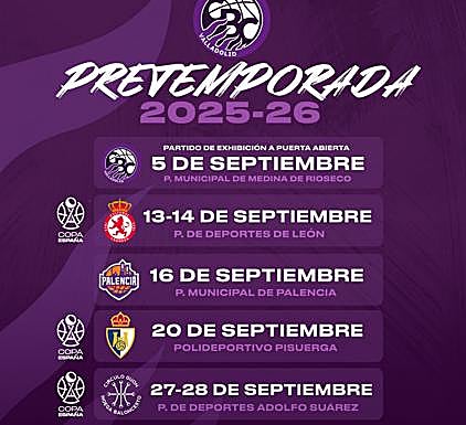 Calendario de partidos en pretemporada.