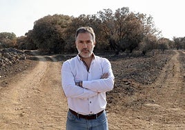 Asier Saiz, decano del Colegio de Ingenieros de Montes de Castilla y León, durante una entrevista en Monte Viejo, Palencia.