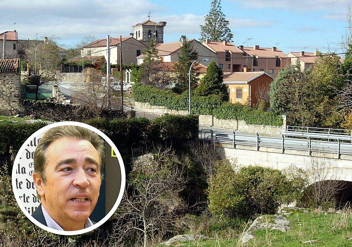 En grande, vista general de Ortigosa del Monte; en pequeño, el alcalde Juan Carlos Cabrejas.