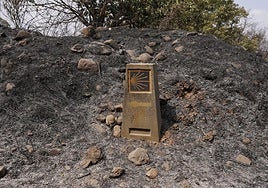 Efectos del incendio en Las Médulas (León).
