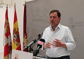 El presidente de la Junta, Alfonso Fernández Mañueco, el pasado día 12 en una rueda de prensa posterior a la reunión del Cecopi en León.