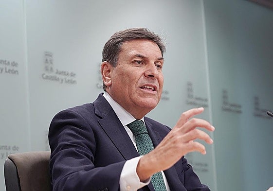 El portavoz de la Junta de Castilla y León, Carlos Fernández Carriedo, este jueves.