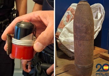La Policía Nacional retira en Valladolid una granada de mano y un proyectil de artillería