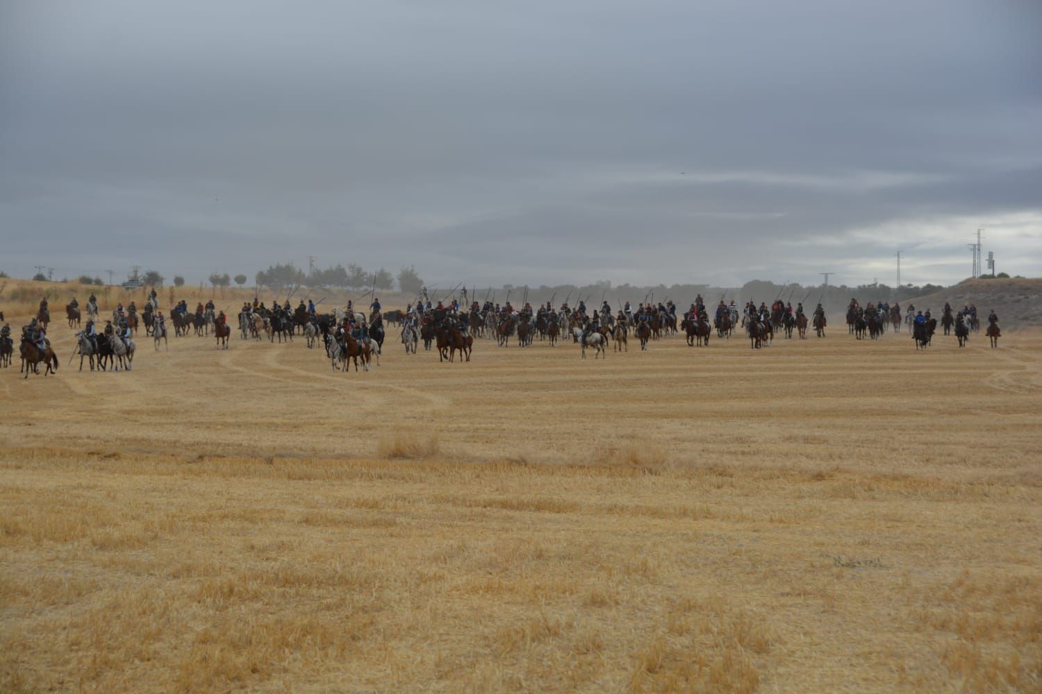 Fotos del tramo por el campo del primer encierro de Cuéllar