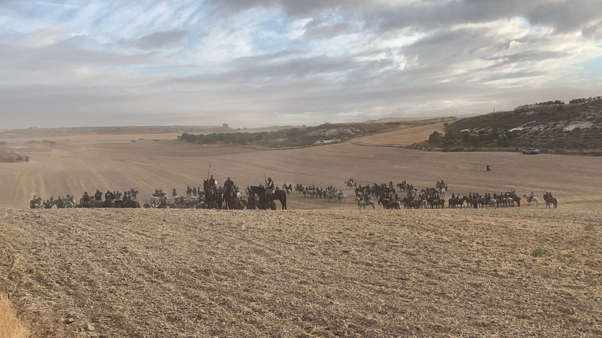 Fotos del tramo por el campo del primer encierro de Cuéllar