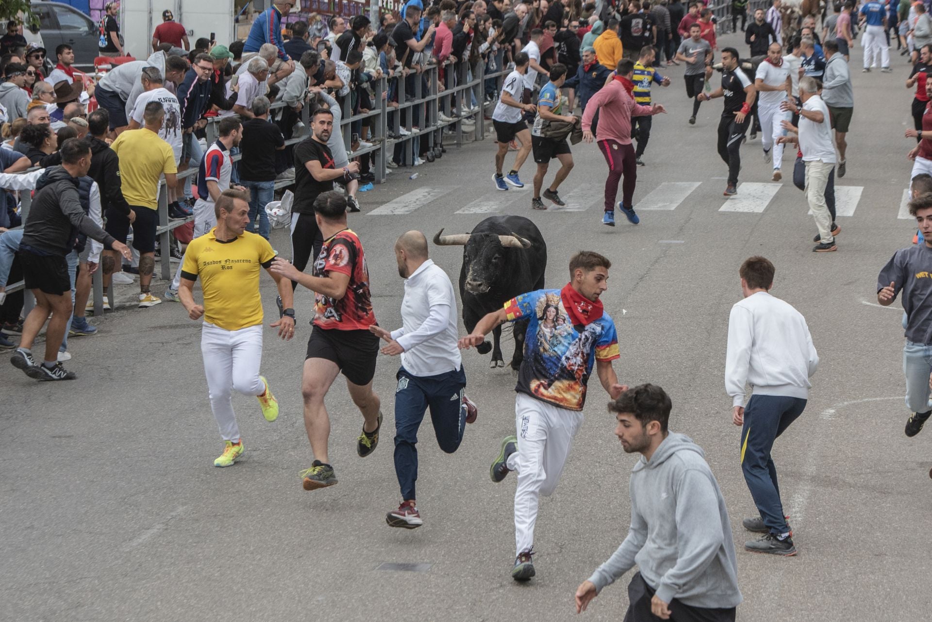 Fotos del tramo urbano del primer encierro de Cuéllar
