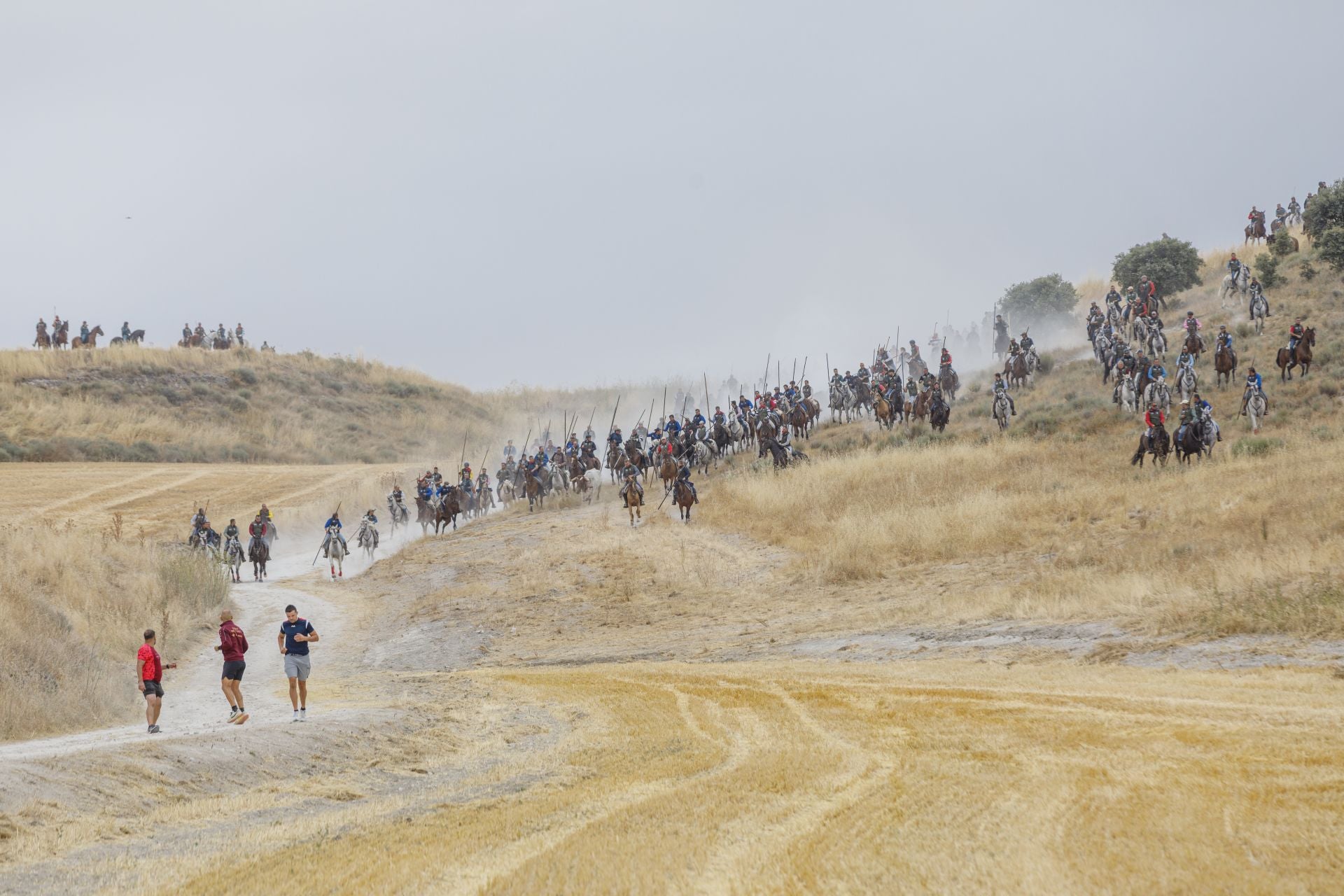 Fotos del tramo por el campo del primer encierro de Cuéllar