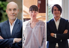 Arturo Pérez de Lucía, director general de AEDIVE, María Sevillano, directora de Sostenibilidad de Bodegas Familiares Matarromera y José Manuel de Millán, gestor de Financiación Sostenible de BBVA en Asturias y Castilla y León