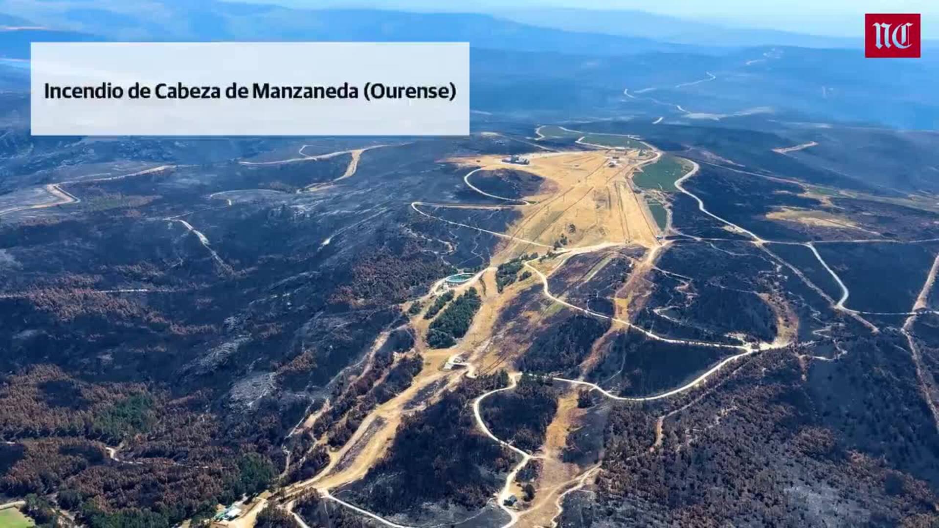 Imágenes aéreas de la devastación de los incendios de Ourense, Zamora y León